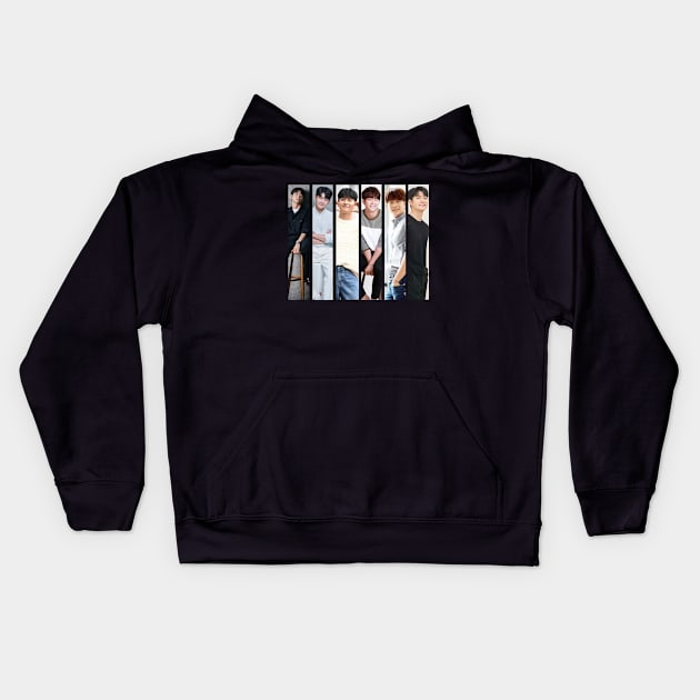 Kang Tae Oh vertical collage black and white Kids Hoodie by Athira-A